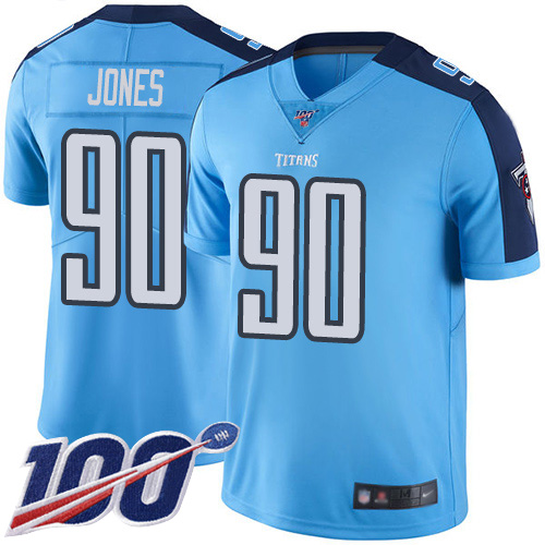 Tennessee Titans Limited Light Blue Men DaQuan Jones Jersey NFL Football #90 100th Season Rush Vapor Untouchable->tennessee titans->NFL Jersey
